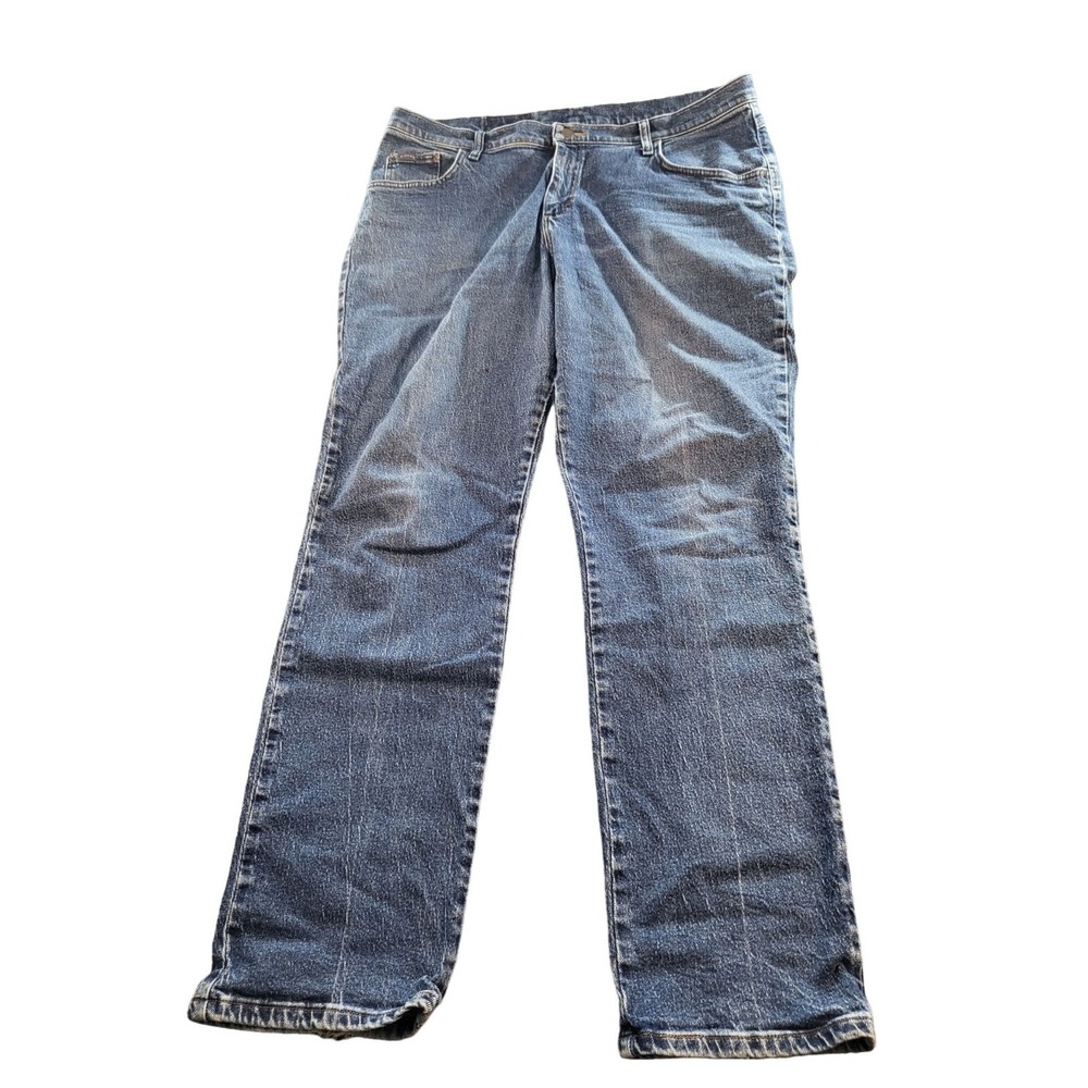 Lee Riders By Lee Classic Fit Women Sz 18 W Long Blue Denim Western Cowgirl